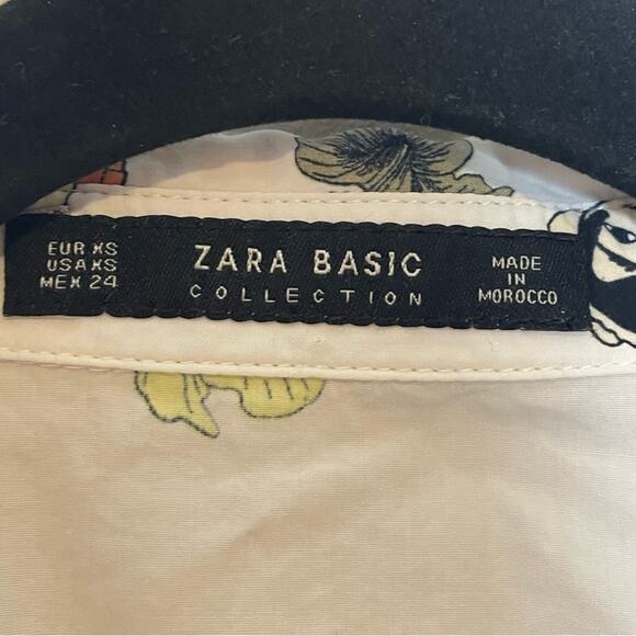 ZARA Carmen Miranda fun summer novelty print cotton button up shirt size xs - Picture 5 of 6